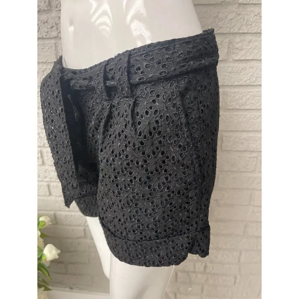 Express Design Studio Women Black Eyelet Shorts Size 6